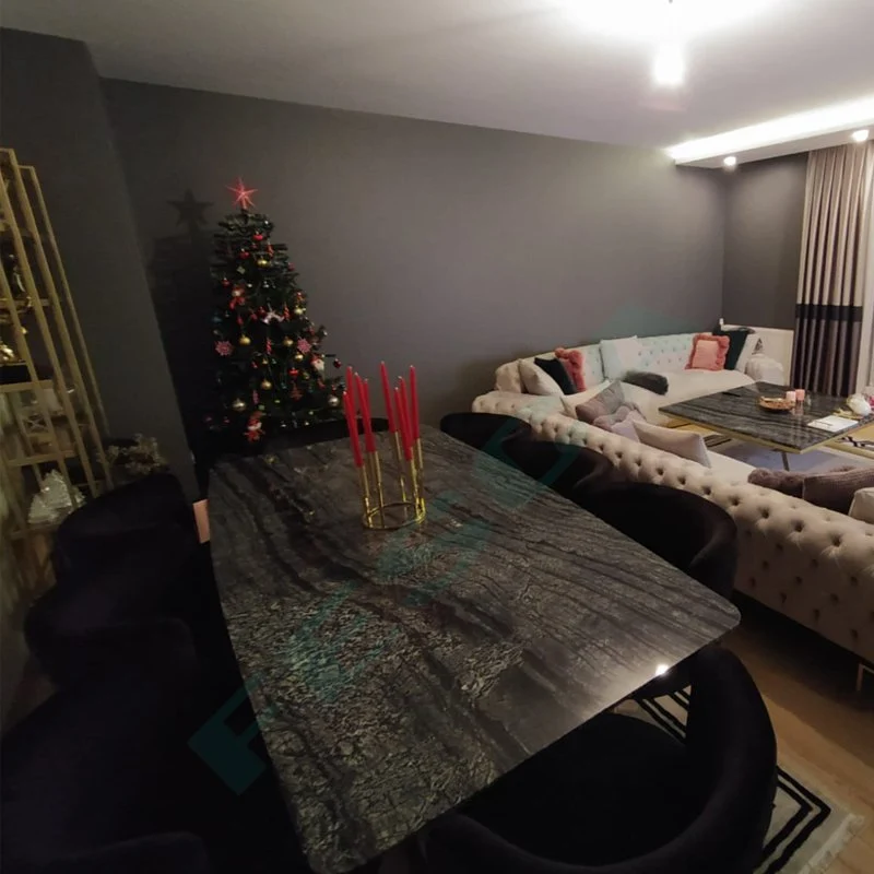 Black Wood Marble Table 68